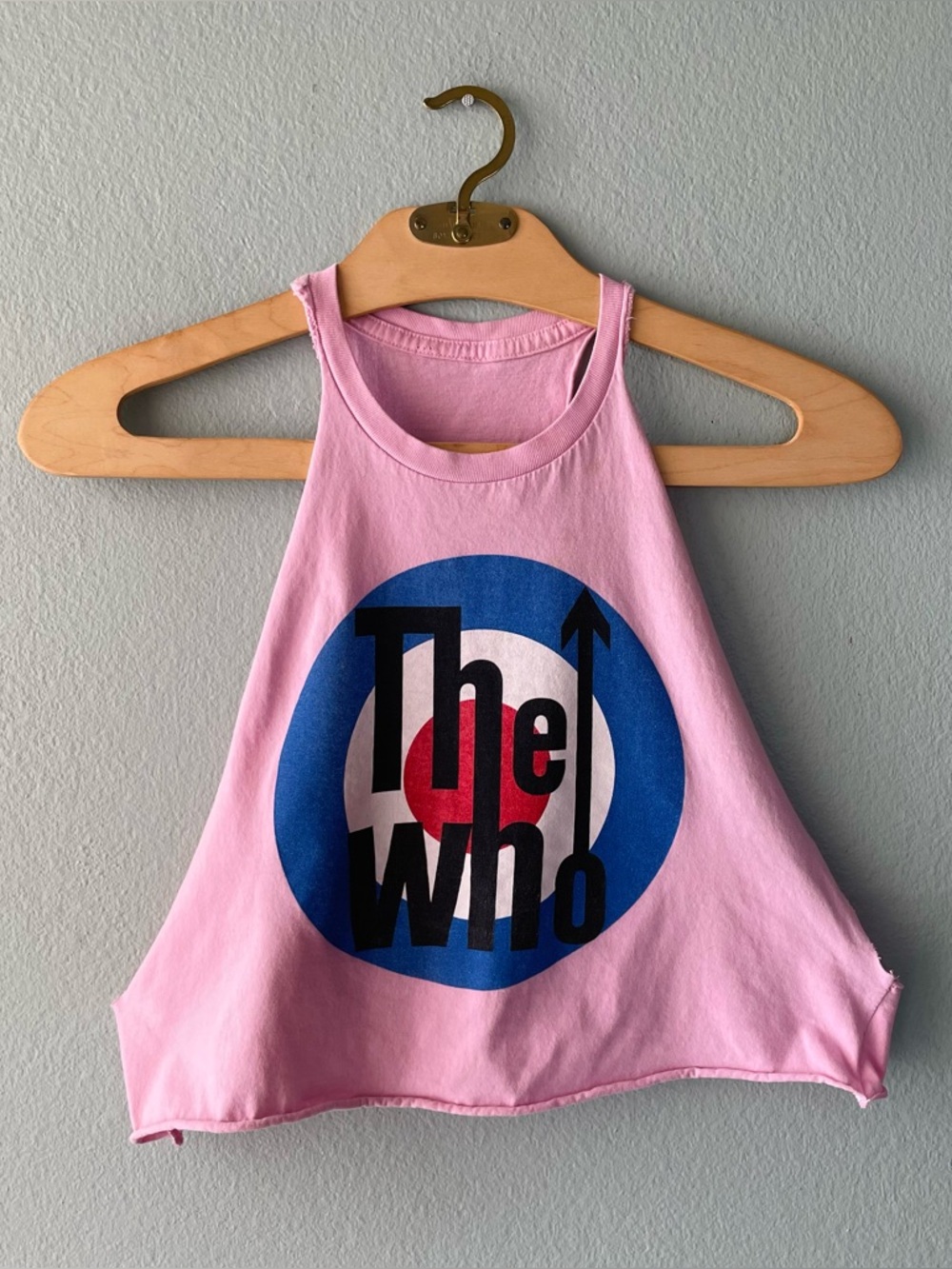 ♦️5/$15♦️ The Who | Altered Cropped Pink Muscle Tank